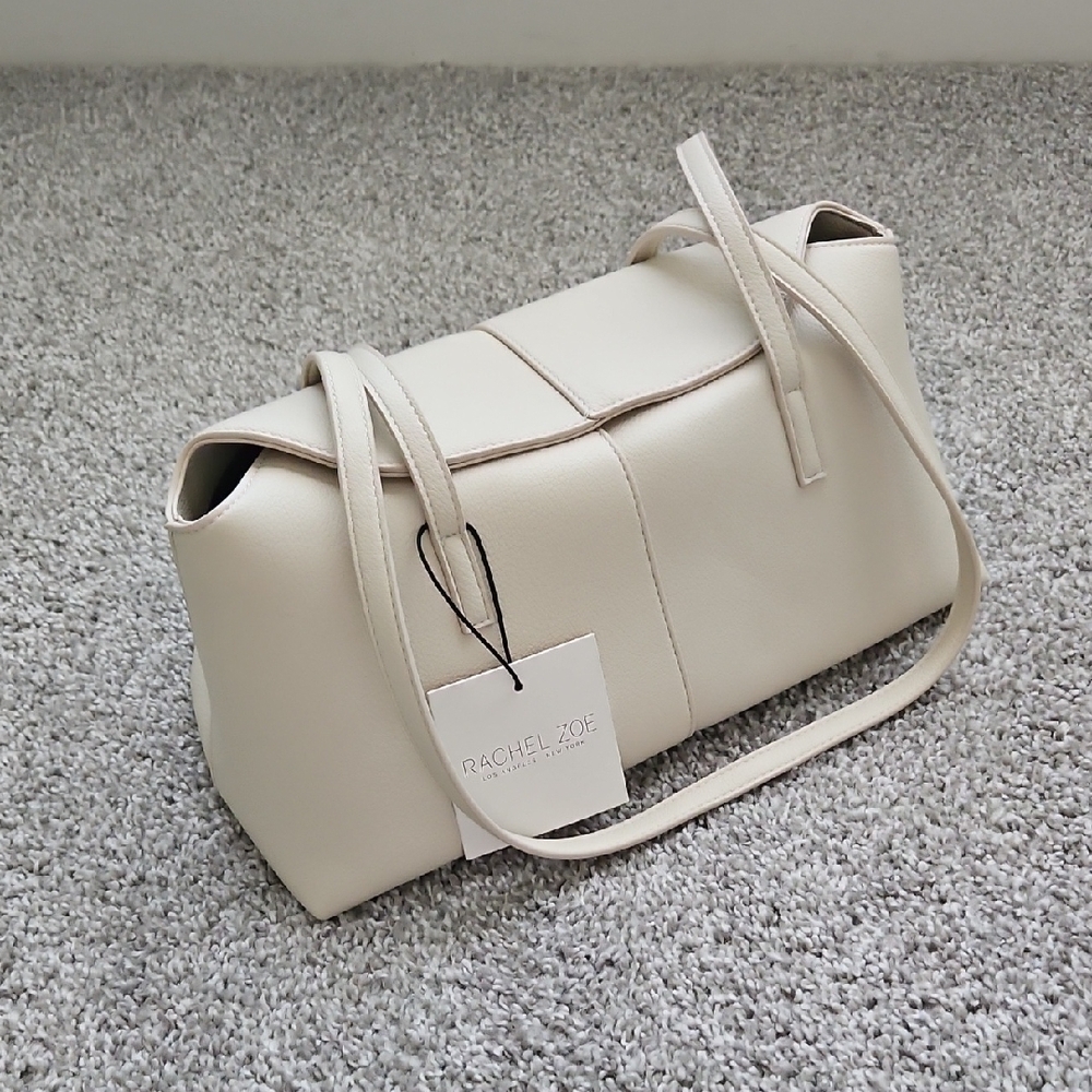 NWT Rachel Zoe Cream Shoulder Bag with Structured Design